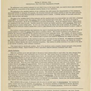 Cover page, “Ionizing radiation” prepared for presentation at the Committee on Civil Defense, Governors’ Conference, San Juan, Puerto Rico August 5, 1959