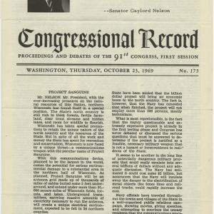 Congressional record : proceeding and debates of the 91st congress, first session October 23, 1969 