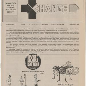 Xchange Volume 1, number 1 (September 1970) Washington D.C. : Institute for the Study of Health and Society