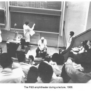 The P&S amphitheater during a lecture, 1968
