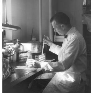 Dr. Howe in the laboratory, 1957