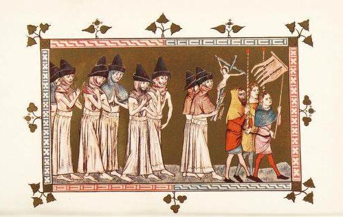 Penitential procession during the 14th century's Black Death, from K.O. Meinsma, De Zwarte Dood, 1347-1352 (Zutphen: W.J. Thieme, 1924)