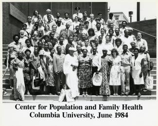 staff photo for the Center for Population and Family Health, 1984