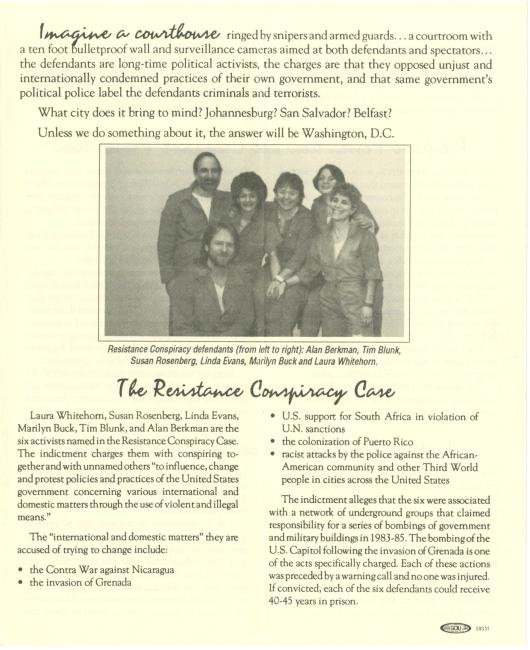 Detail from pamphlet “Resistance is not a crime!” 1989